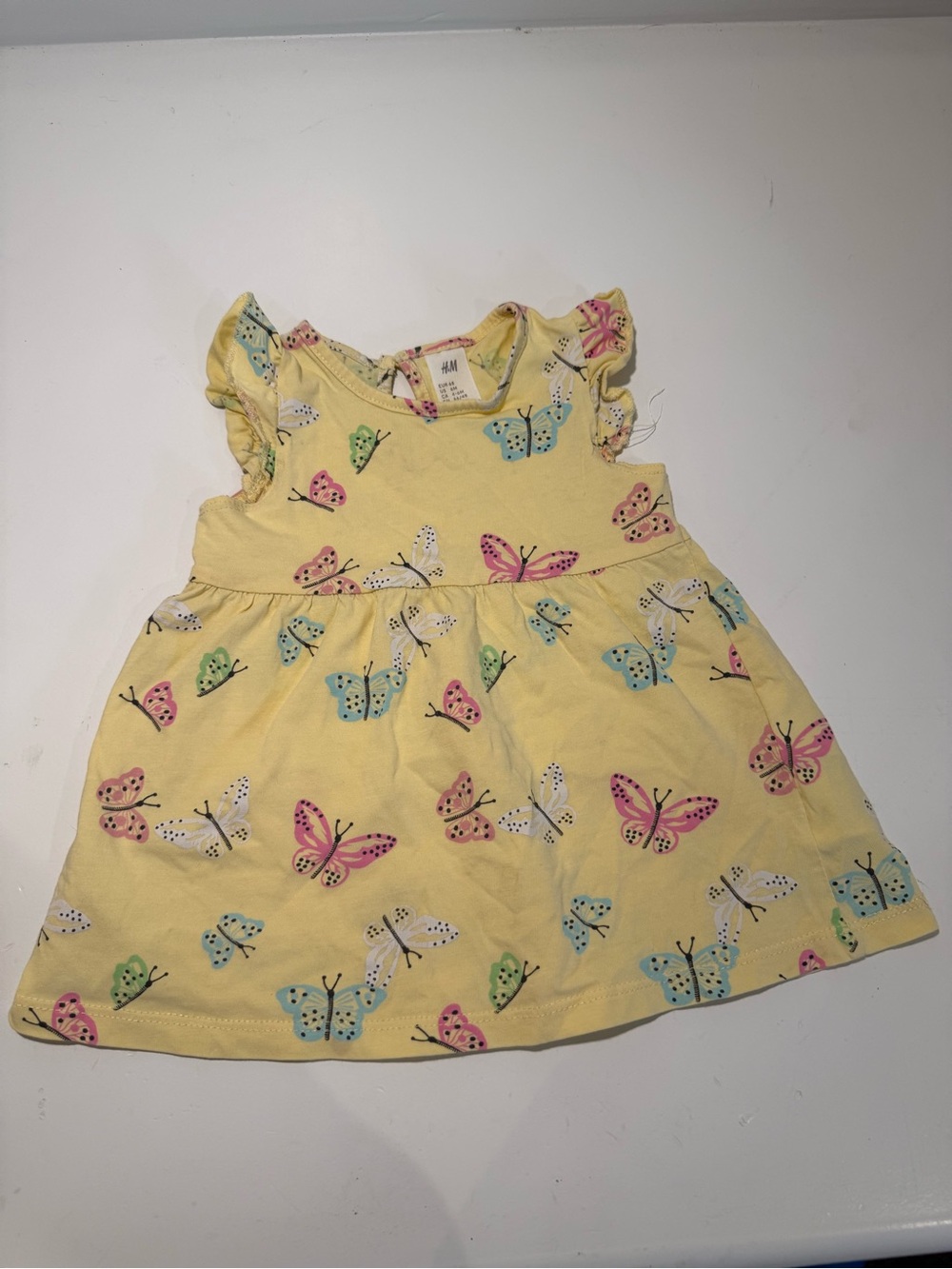 H&M Yellow Butterfly Print Dress 6M